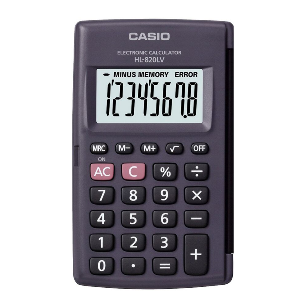 Details about   Casio POCKET Electronic Calculator HL-820LV-VA Large Display 8-Digit LCD WHITE 