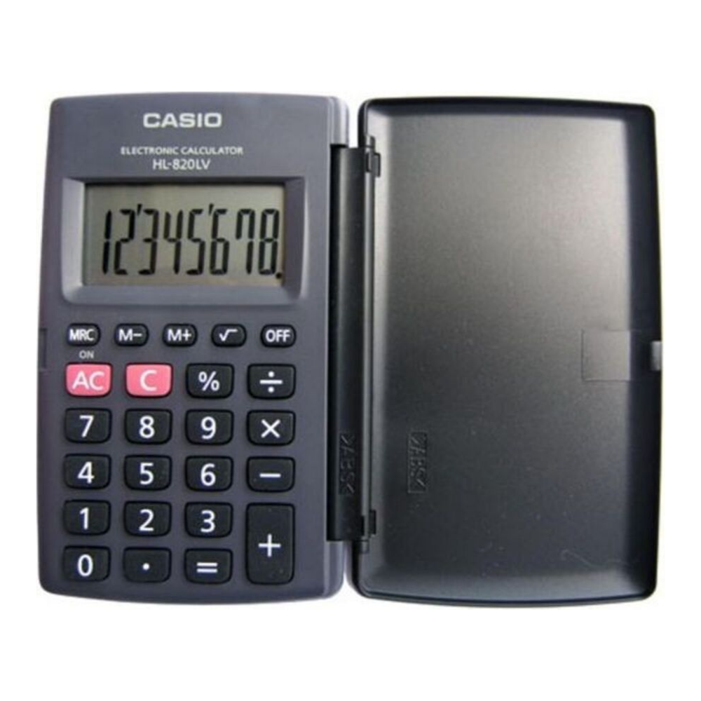 Casio POCKET Electronic Calculator HL-820LV-WE Large Display 8-Digit LCD WHITE 